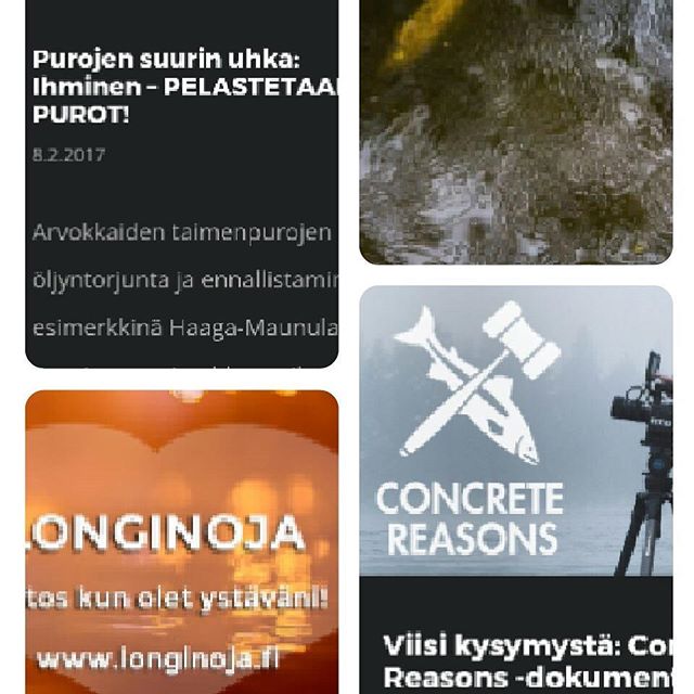 Paljon uutta materiaalia www.longinoja.fi osoitteessa mm. Pelastetaan purot tilaisuuden tallenne ja esitykset, toimintaohje mitä jos havaitset päästön luonnossa sekä dokumenttiprojekti tekijän haastattelu. Unohtamatta ystävänpäivää myös kiitokset puroaktiiveille <3