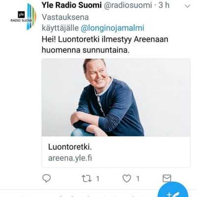 Huomenna radiossa klo 8.10. ja sen jälkeen @longinoja - puro talkoissa.