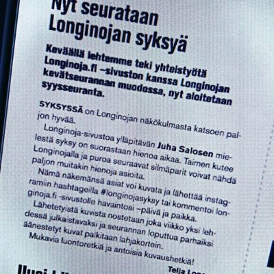 syysseuranta on alkanut. Lue lisää www.longinoja.fisyksy ja käytä Instagramista