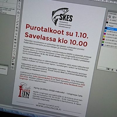 Väliin hieman printtimarkkinointia. Näitä laitellaan ilmoitustauluille.