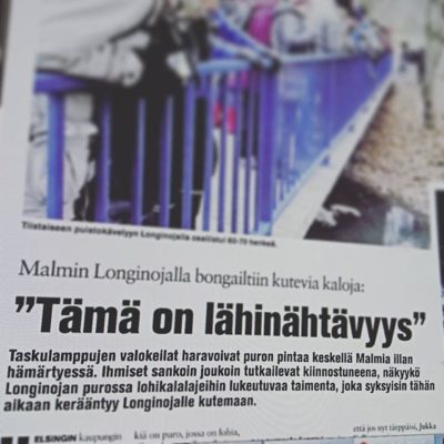 loistava juttu paikallislehdessä. Lue www.longinoja.fi