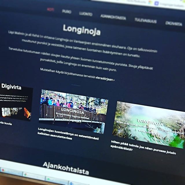 Longinoja.fi etusivulle on lisätty kolme nostoa joista löydät helposti tärkeisiin sisältöihin.