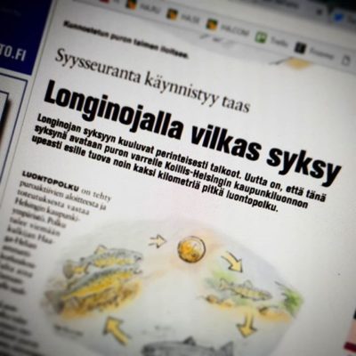 Tämä juttu on täyttä timanttia! KLIKKAA JA LUE > https://bit.ly/2O6AZky Paljon on vettä virrannut purossa nimeltä Longinoja. Yli puolet elämästäni, ja todellisuudessa lähes koko elämäni on puro ollut osa elämääni ja nyt se on osa meidän kaikkien elämää. Upeita sanoja Elina. Kiitos Päivi ja Elina Helsingin kaupunkiympäristöstä kun uskoitte ideaani ja ennenkaikkea kiitos teille kaikille ihmisille, jotka olette löytäneet purolle tai seuraatte somessa. Unohtamatta Teijaa, Koillis-Helsingin Lähitieto -lehden päätoimittajaa, joka tarjoaa kanavan tavoittaa ei some- tai nettiaktiivit ihmiset. Ps. ja olet mukana tämän vuoden syysseurannassa, parhaat palkitaan jälleen kerran <3