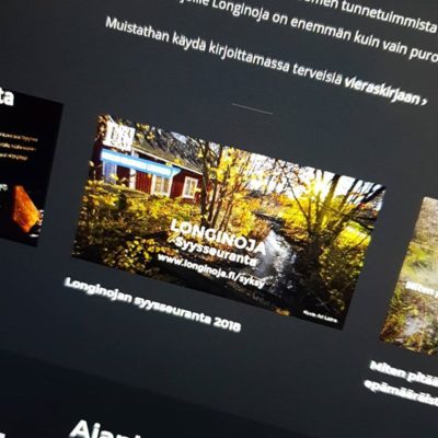 Www.longinoja.fi/syksy osoitteesta löydät alkaneen syysseurannan. ja olet mukana. Seurannan lopussa parhaat kuvat palkitaan.