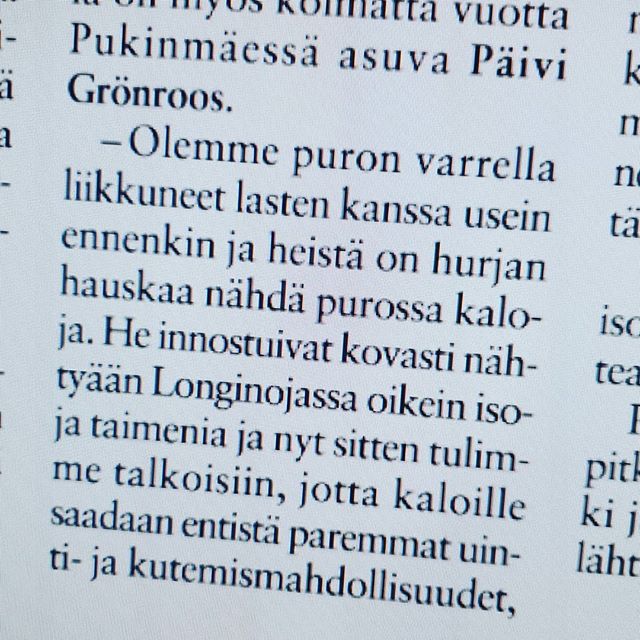 Lue raportti Longinoja purotalkoista uusimmasta Koillis-Helsingin Lähitieto lehdestä. Koko Grönroossin perhe mukana <3 Lue juttu www.longinoja.fi etusivulta