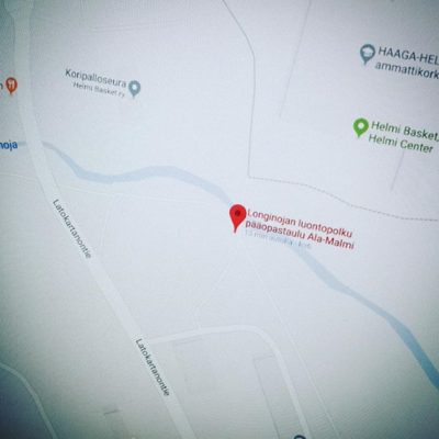 Luontopolku löytyy nyt myös Google -mapsista. @helsinkikymp eikö opastaululle ole osoitetta?